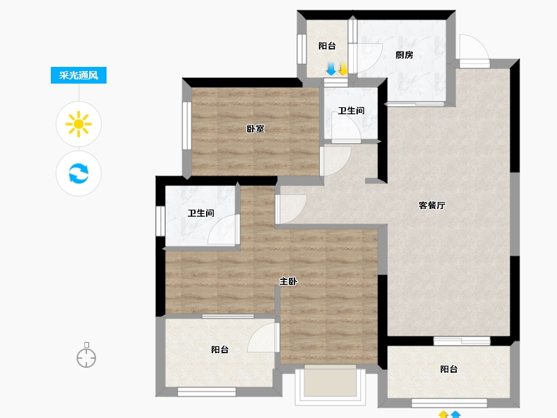 广东省-深圳市-百晟上府-78.00-户型库-采光通风