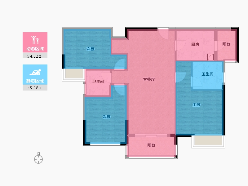 广东省-珠海市-平沙九号-二期-83.80-户型库-动静分区