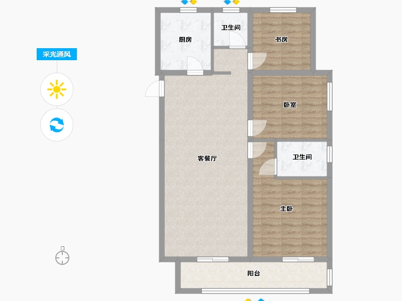 河北省-石家庄市-长瑞·公园首府-115.00-户型库-采光通风