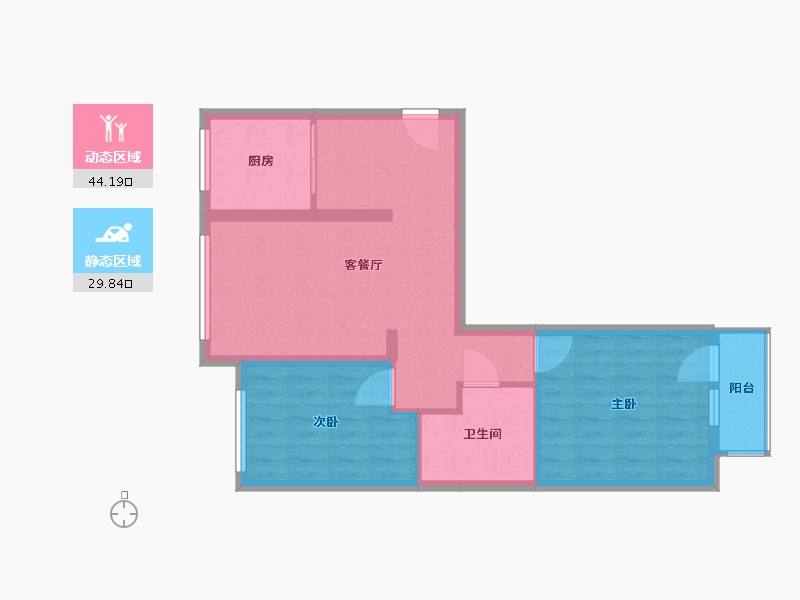 辽宁省-大连市-金海明珠-66.00-户型库-动静分区