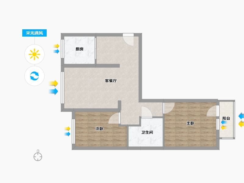 辽宁省-大连市-金海明珠-66.00-户型库-采光通风