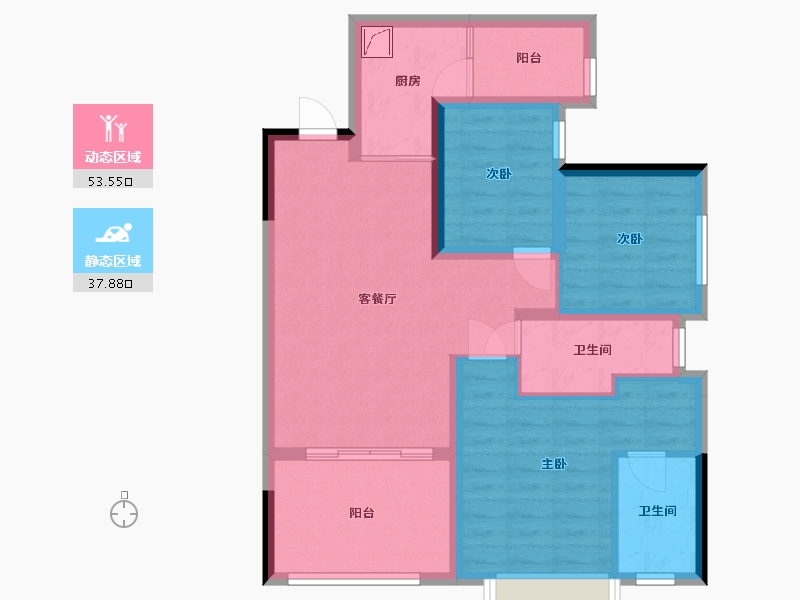 重庆-重庆市-国奥村-3期-81.03-户型库-动静分区