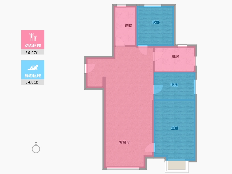 陕西省-西安市-绿城全运村-83.00-户型库-动静分区