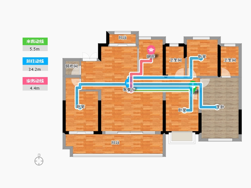 福建省-漳州市-建发玺悦-120.09-户型库-动静线