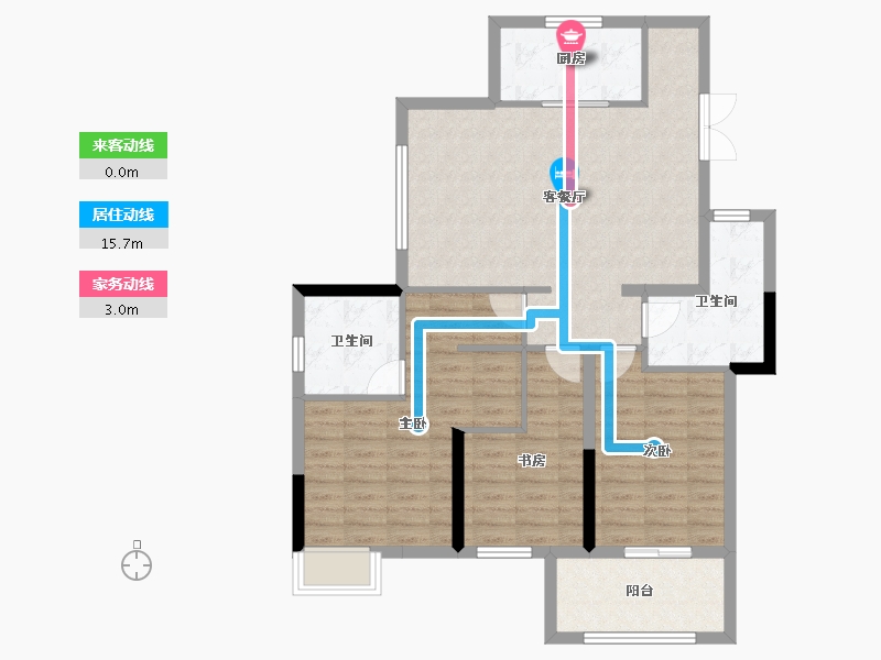 浙江省-宁波市-河姆景苑二期-93.60-户型库-动静线