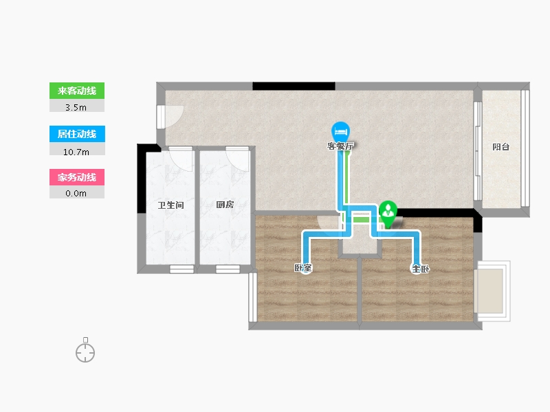 湖北省-武汉市-恺德瑜园-61.60-户型库-动静线