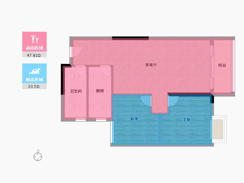 湖北省-武汉市-恺德瑜园-61.60-户型库-动静分区