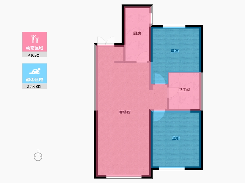 吉林省-长春市-万科城-68.80-户型库-动静分区