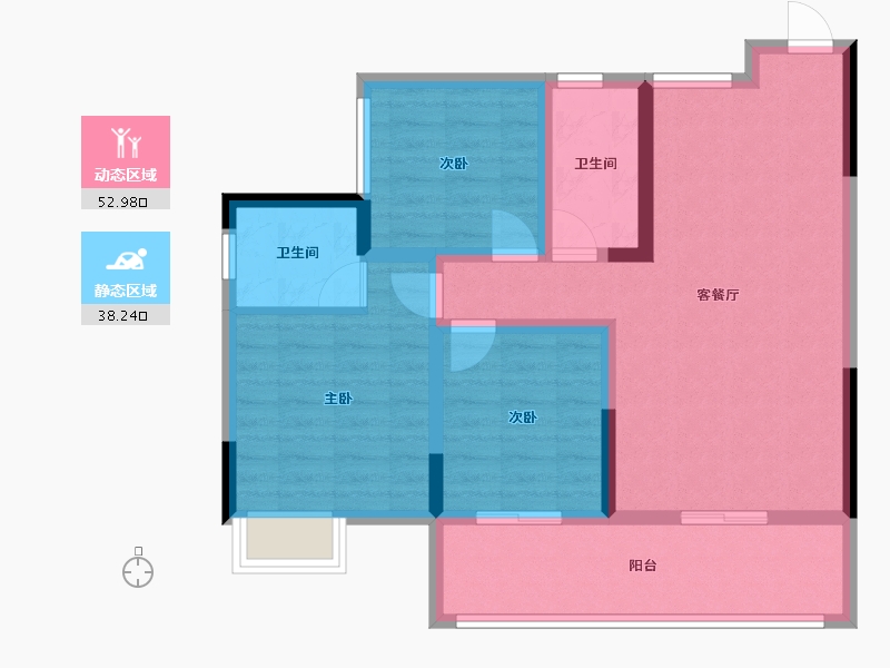 四川省-自贡市-公园锦华-80.80-户型库-动静分区