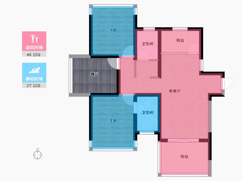 四川省-攀枝花市-普达阳光国际康养度假区-71.99-户型库-动静分区