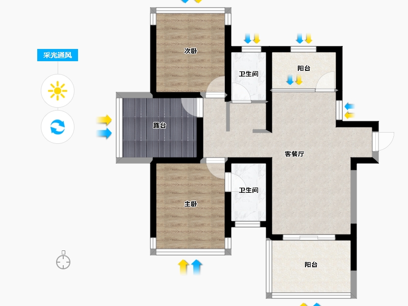 四川省-攀枝花市-普达阳光国际康养度假区-71.99-户型库-采光通风