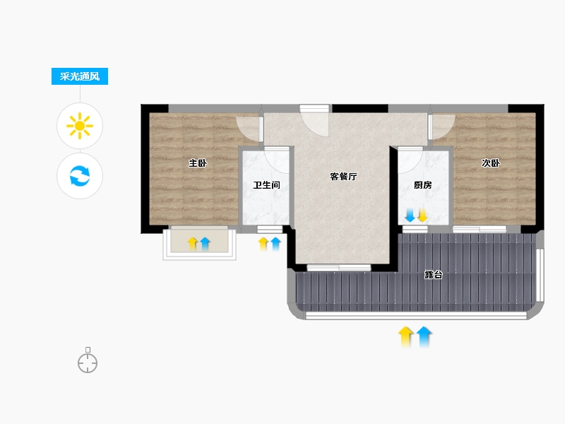 四川省-攀枝花市-普达阳光国际康养度假区-60.92-户型库-采光通风