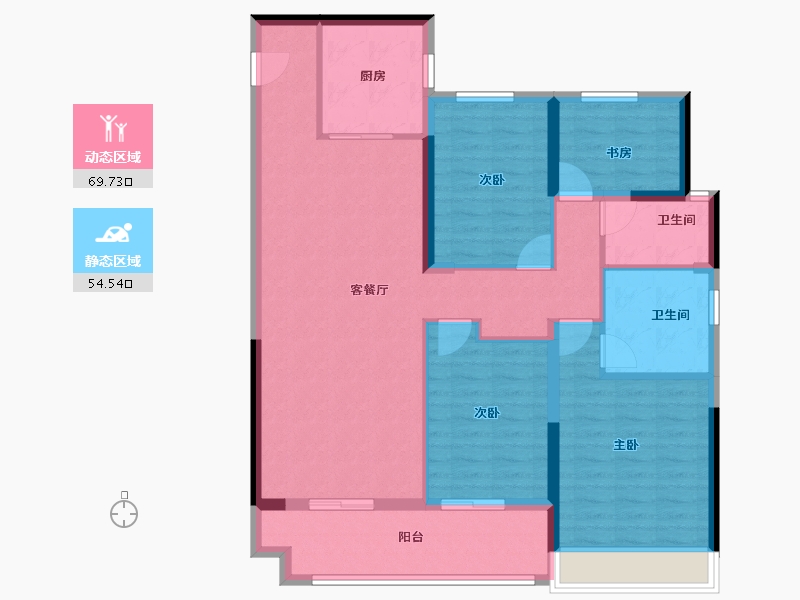 江苏省-淮安市-洪泽碧桂园江山府-111.99-户型库-动静分区