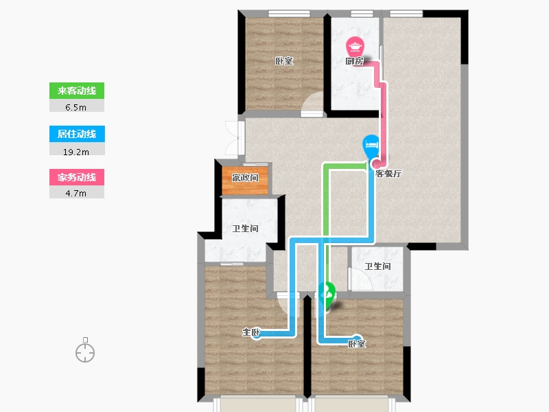 吉林省-长春市-伊河棠樾-93.77-户型库-动静线