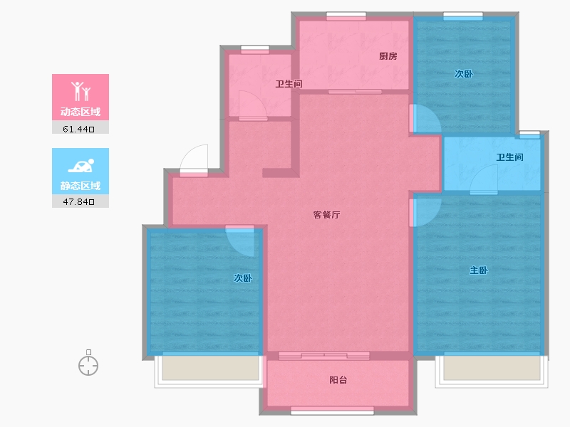 山东省-淄博市-银丰玺悦-98.40-户型库-动静分区