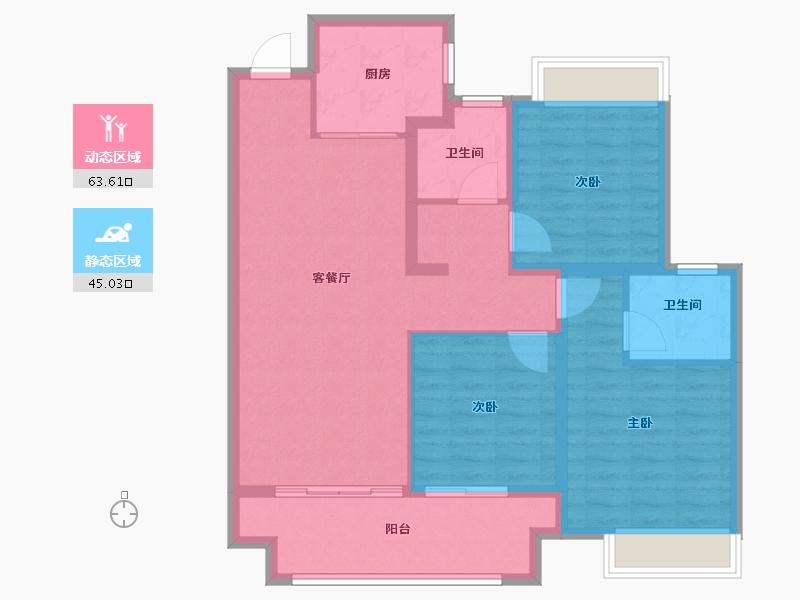 江苏省-宿迁市-富园玖誉府-97.80-户型库-动静分区