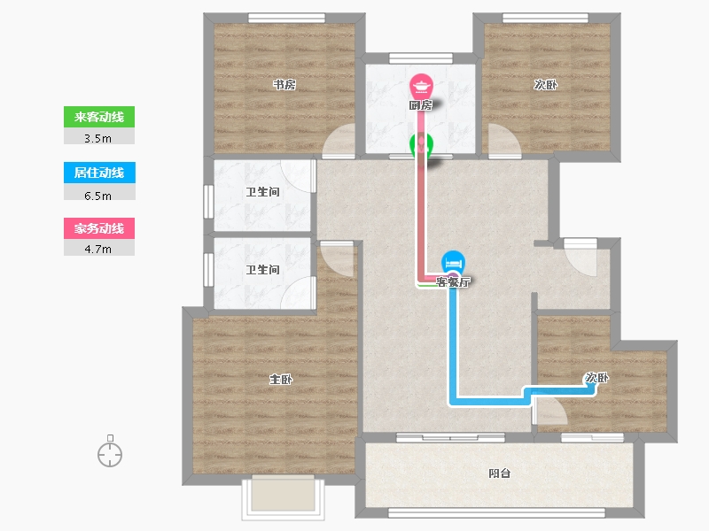 福建省-宁德市-建发书香府邸-99.38-户型库-动静线