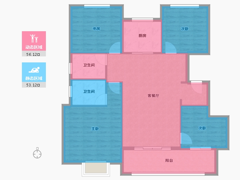 福建省-宁德市-建发书香府邸-99.38-户型库-动静分区