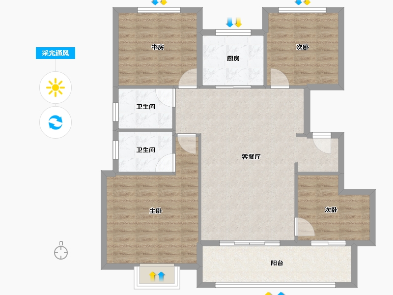 福建省-宁德市-建发书香府邸-99.38-户型库-采光通风