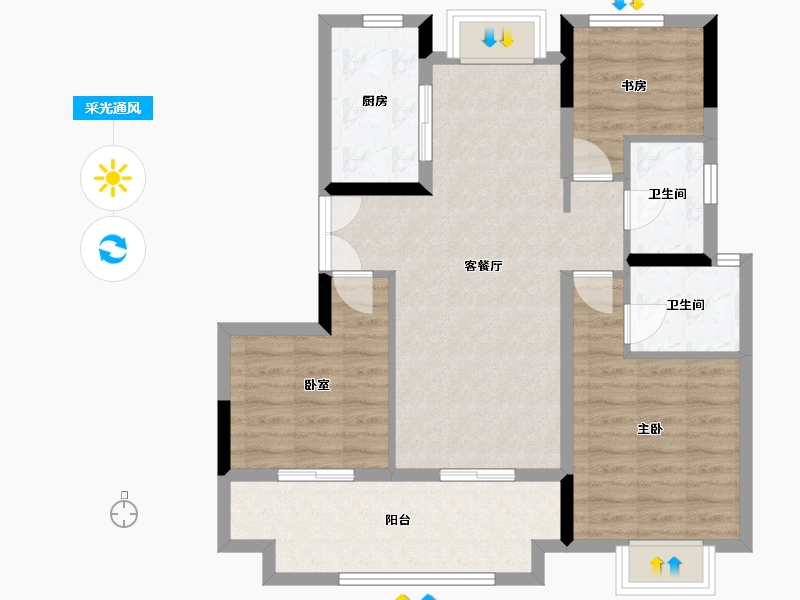 江西省-南昌市-远洋靖淞·云璟-83.56-户型库-采光通风