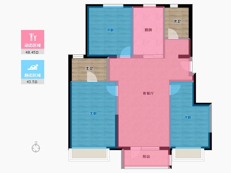 北京-北京市-国祥源境-91.86-户型库-动静分区