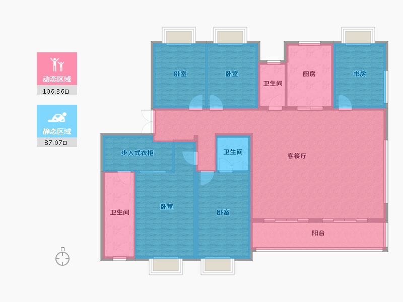 江苏省-泰州市-金通·桃李江南-176.00-户型库-动静分区