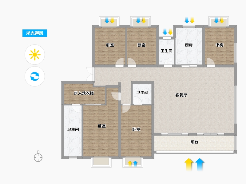 江苏省-泰州市-金通·桃李江南-176.00-户型库-采光通风