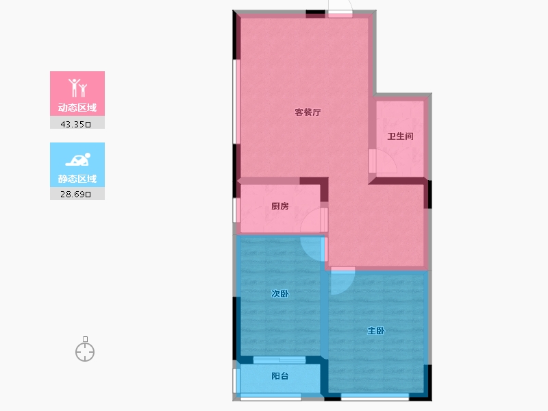 河北省-保定市-朝阳花园A区-63.99-户型库-动静分区