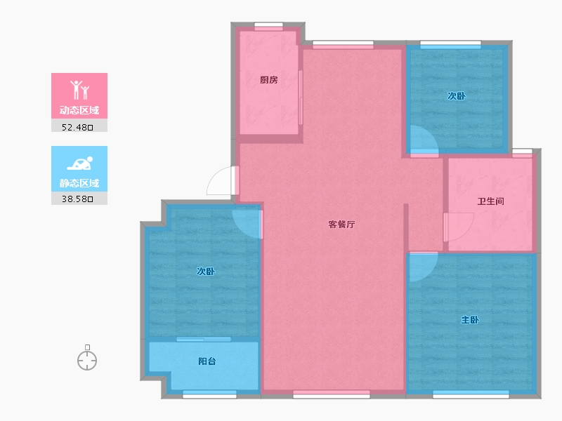 山东省-淄博市-花屿城-82.72-户型库-动静分区