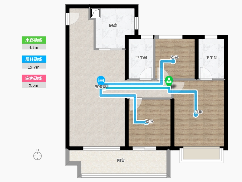 陕西省-咸阳市-金科集美嘉悦-86.26-户型库-动静线