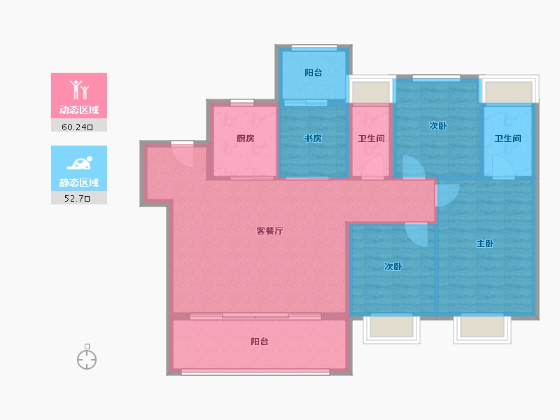 福建省-宁德市-建发书香府邸-102.40-户型库-动静分区