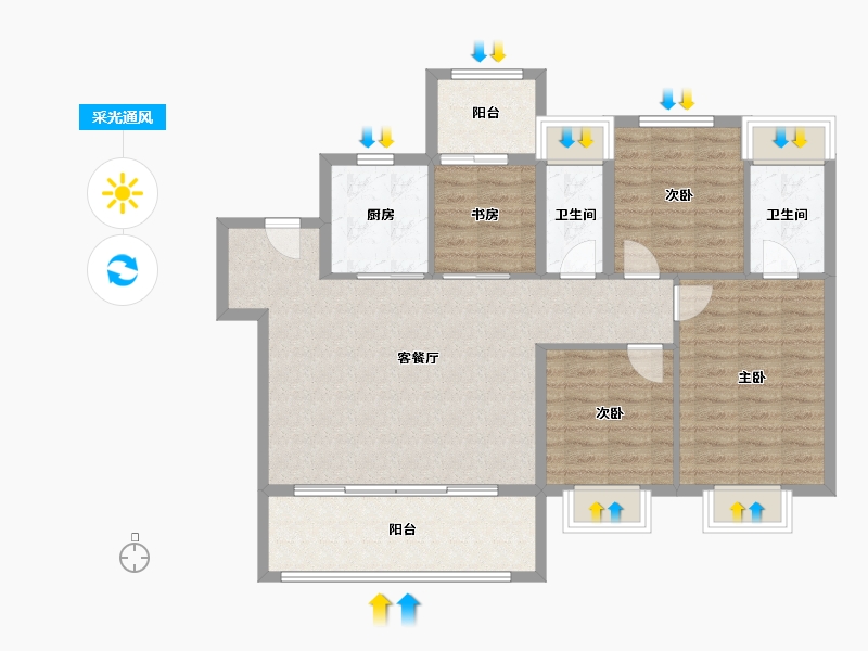 福建省-宁德市-建发书香府邸-102.40-户型库-采光通风