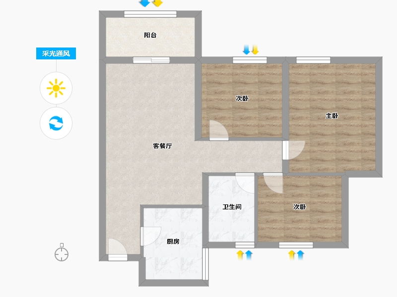 江苏省-南京市-红枫保障房一期-70.00-户型库-采光通风