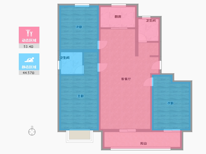 河北省-沧州市-狮城新悦府-87.00-户型库-动静分区