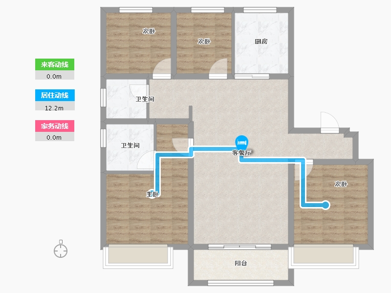 山东省-淄博市-银丰玺悦-101.60-户型库-动静线