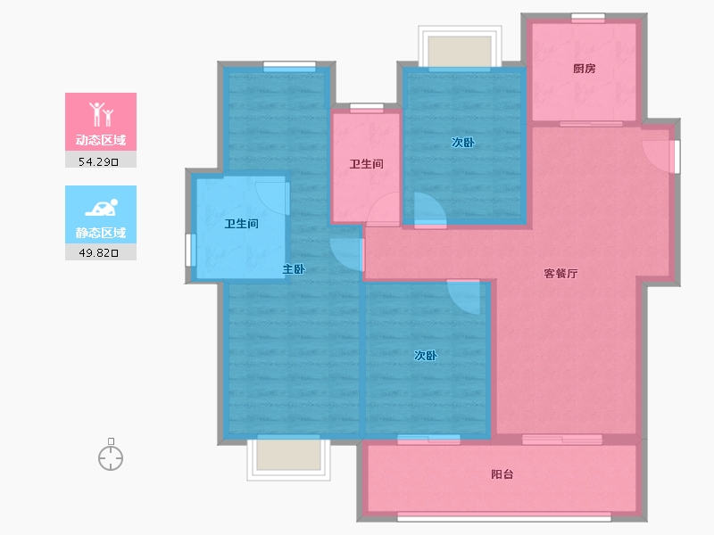 福建省-宁德市-建发书香府邸-93.61-户型库-动静分区