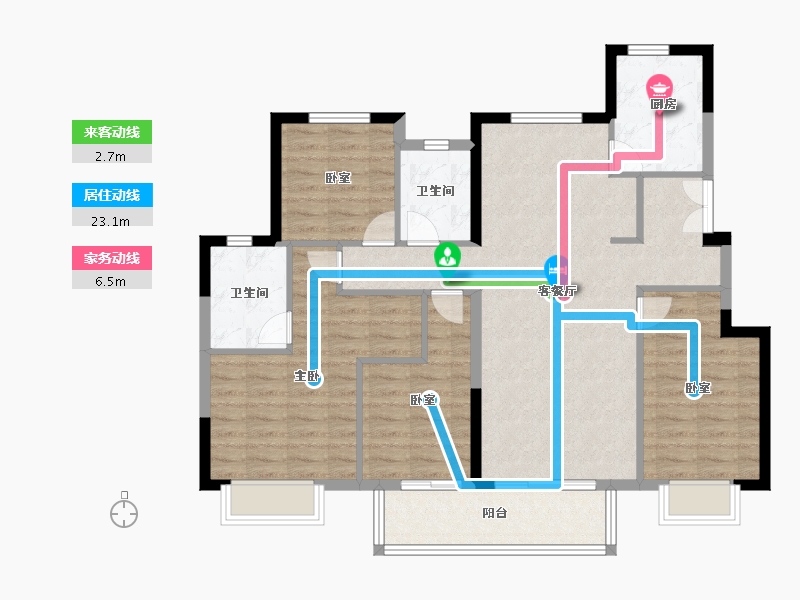 江苏省-镇江市-金辉·芸都尚院-104.00-户型库-动静线