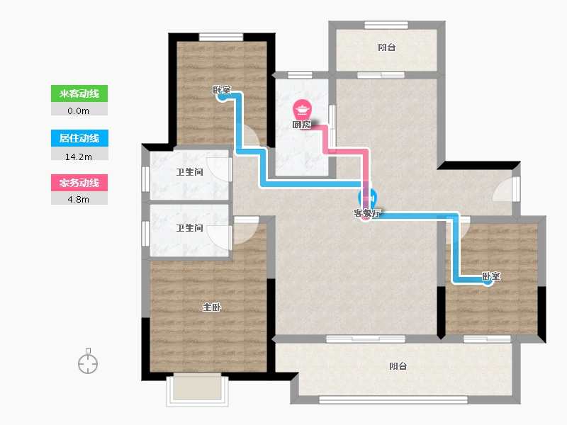 河南省-南阳市-新野建业尊府-108.55-户型库-动静线