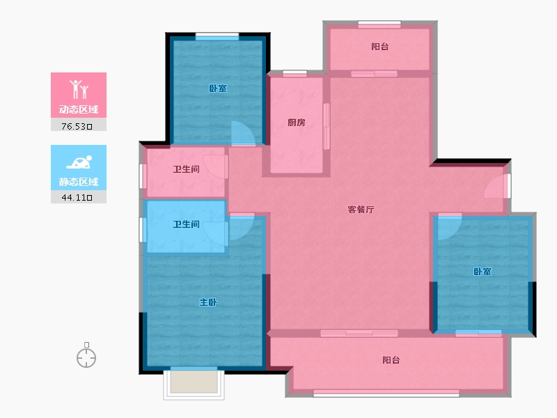 河南省-南阳市-新野建业尊府-108.55-户型库-动静分区