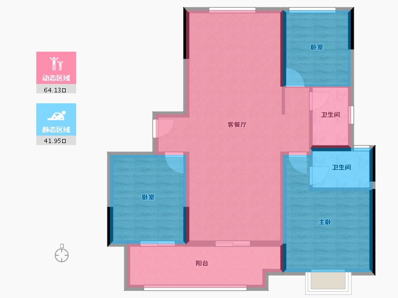 河南省-南阳市-新野建业尊府-95.59-户型库-动静分区