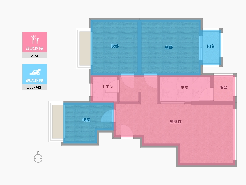 上海-上海市-瑞祥嘉苑三期-70.00-户型库-动静分区