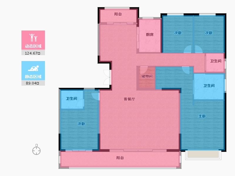 陕西省-宝鸡市-雲熙一品-196.01-户型库-动静分区