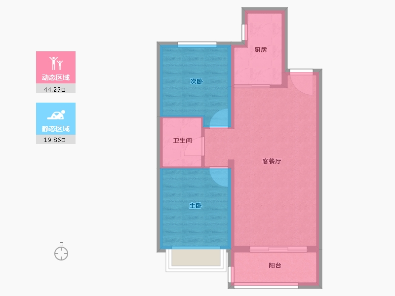 陕西省-榆林市-汇兴花园-57.26-户型库-动静分区