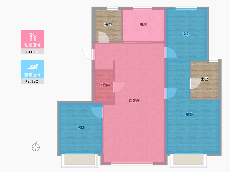 北京-北京市-保利·锦上二期-92.40-户型库-动静分区