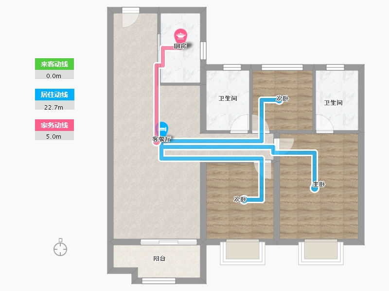 山东省-淄博市-银丰玺悦-85.60-户型库-动静线