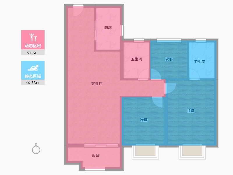 山东省-淄博市-银丰玺悦-85.60-户型库-动静分区