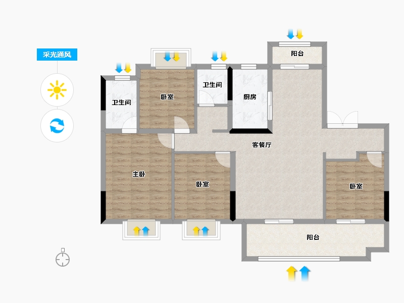 江西省-南昌市-远洋靖淞·云璟-112.21-户型库-采光通风