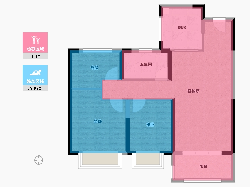 江苏省-南京市-中劲·山语春风-71.21-户型库-动静分区