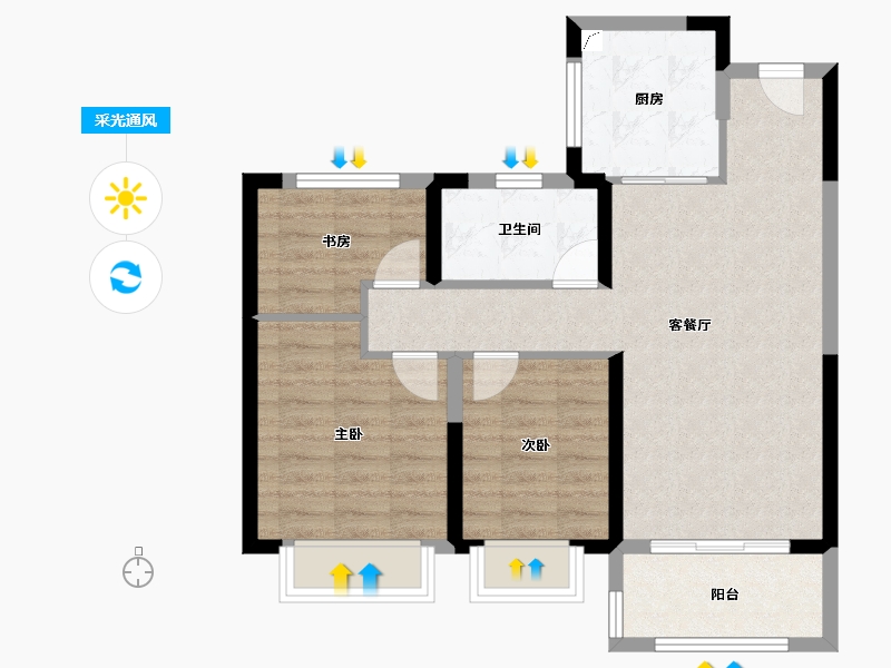 江苏省-南京市-中劲·山语春风-71.21-户型库-采光通风