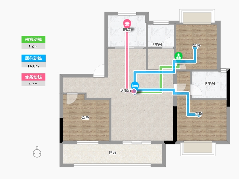 福建省-三明市-上城银座-89.57-户型库-动静线